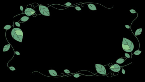 summer-green-leaf-frame-loop-Animation-video-transparent-background-with-alpha-channel